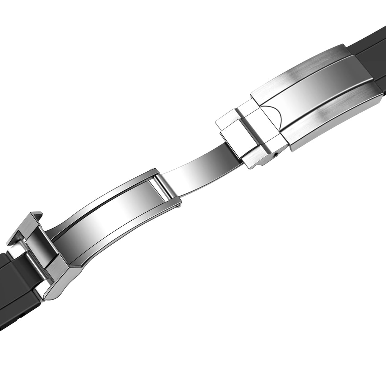 Juntan 18mm 20mm 22mm Curved End Rubber Watch Band, Tapered Silicone Curved Replacement Watch Strap for Men Women with Classic Diving Buckle