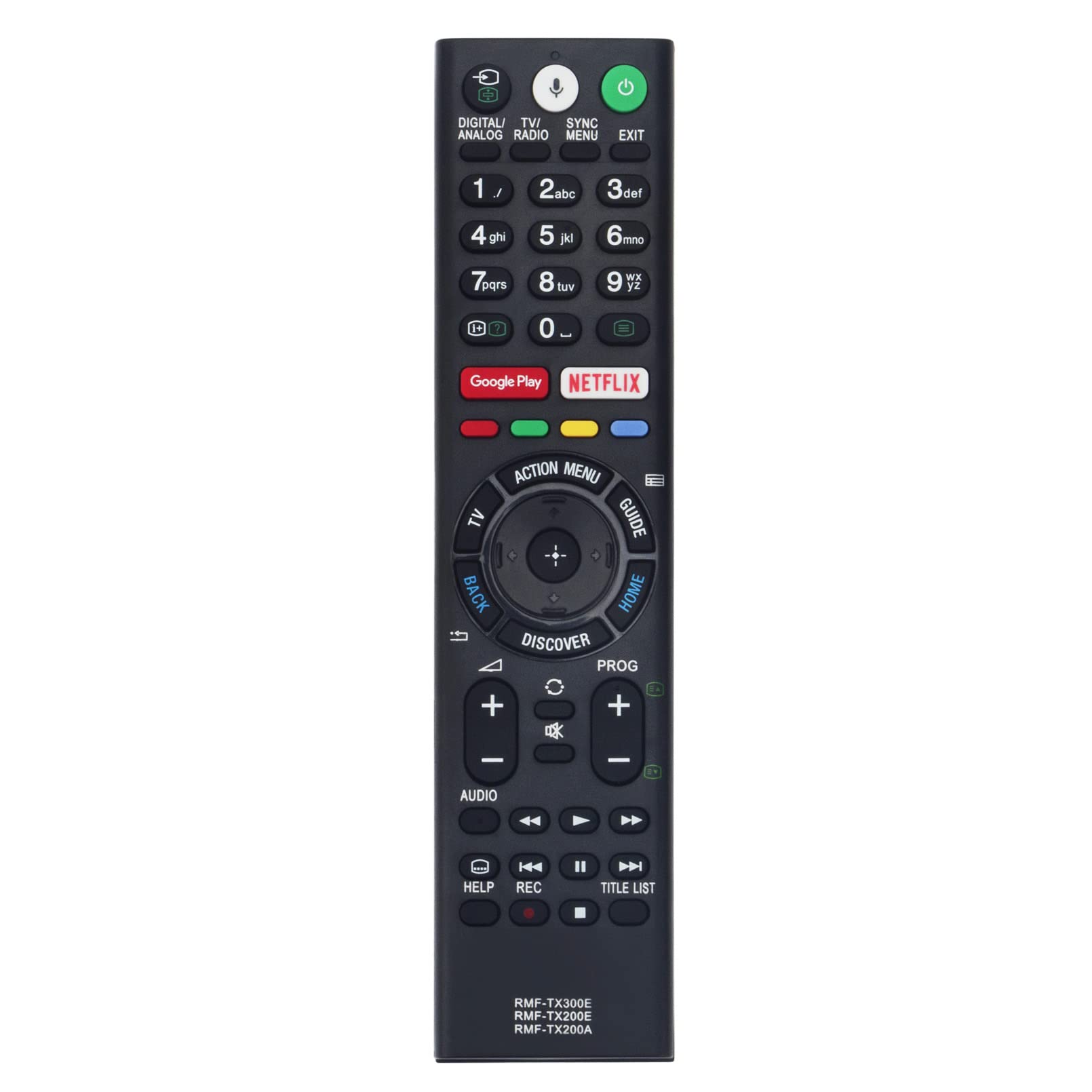 Replacement Remote RMF-TX300E RMF-TX201E RMF-TX200E RMF-TX200A Fit for Sony TV KD-43XE8077 KD-43XE8005 KD-43XE8004 FW-43XE8001 KD-75XE9005 KD-75XE8596 KD-65XE9005 KD-65XE8599 KD-65XE8596 KD-65XE8588