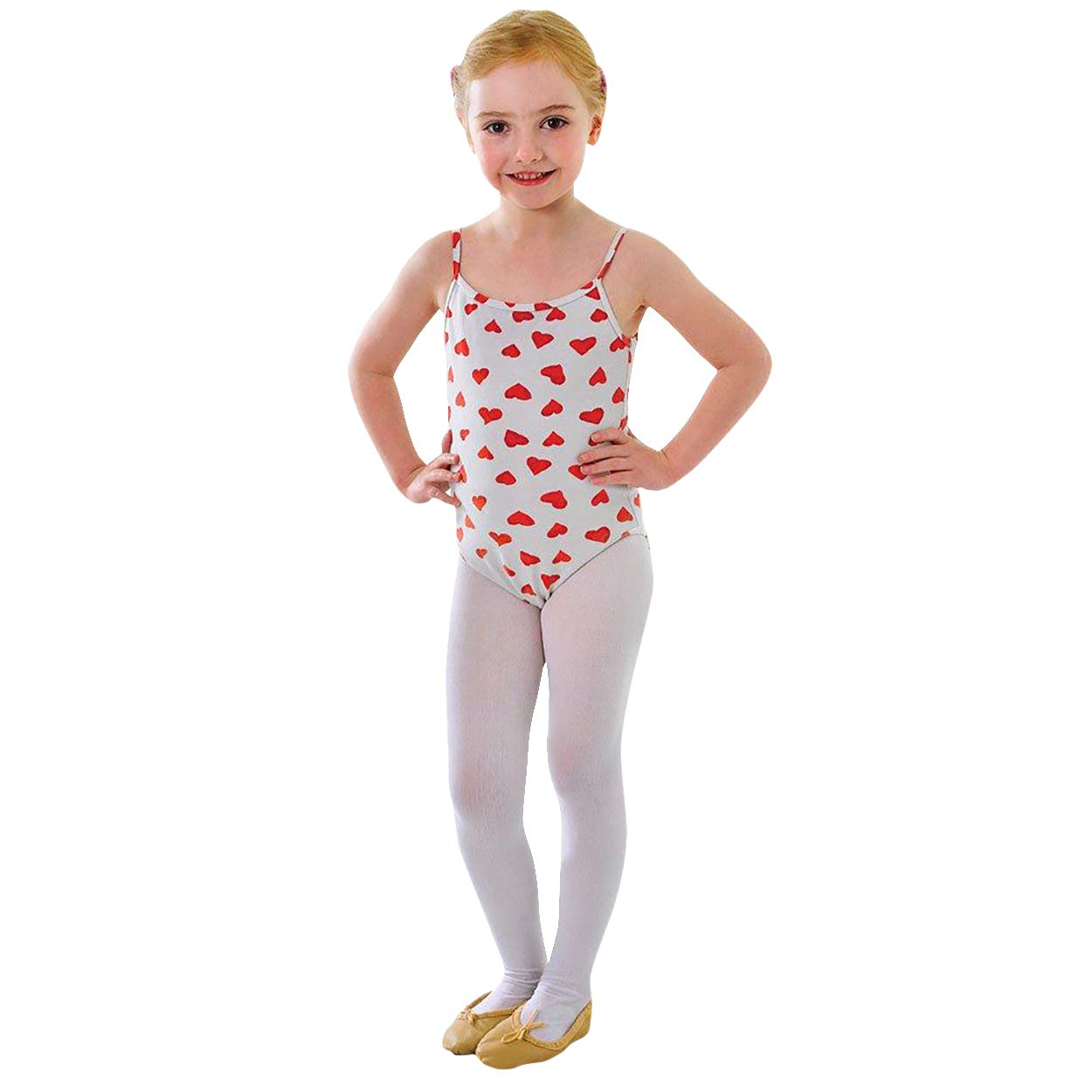White Girls Tights (Medium, 7-10) Pack of 1 - Stylish Design, Perfect for Dance, Gymnastics, Everyday Wear, & More Halloween