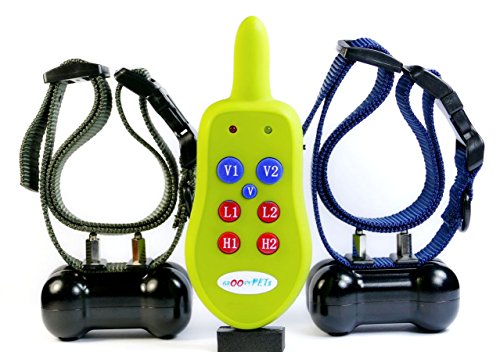 GROOVYPETS Remote One Dog Training Shock Collar/Remote Dog Trainer: Rechargeable Remote with Belt-Clip and Lanyard Paired with Rechargeable Collar for Humane Bark Control and ObedienceTraining