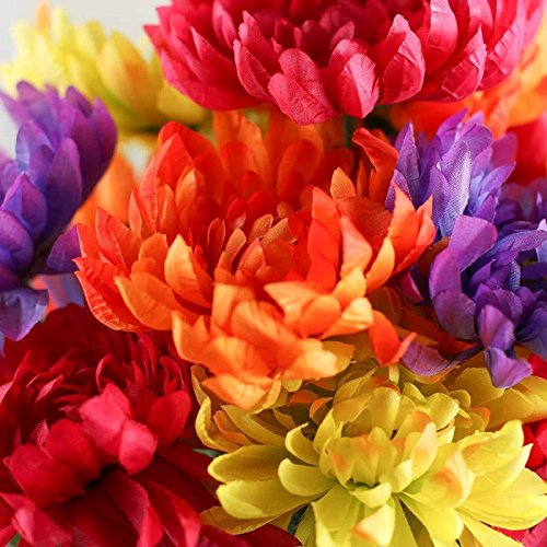 Factory Direct Craft Bright Mixed Spring Colored Artificial Mum Floral Bush for Floral Arranging, Crafting and Creating