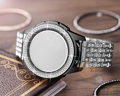 Dsytom Jewelry Bezel Ring Compatible with Galaxy Watch Bezel 42mm,Gear Sport Watch Bezel Cover Protector Adhesive Loop Anti Scratch Design for Samsung Galaxy Watch 42mm/Gear Sport(Silver)