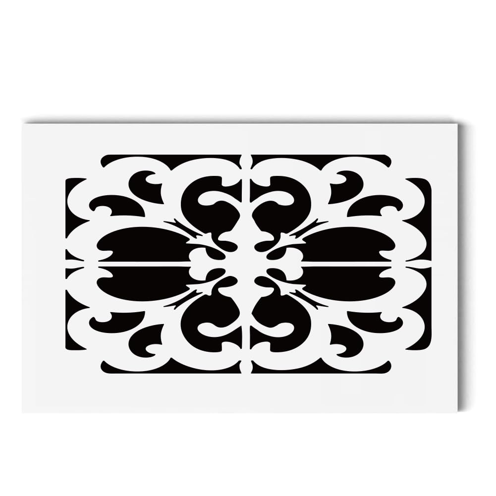 AHANDMAKER Acrylic Air Vent Cover, Gothicpattern Pattern Decorative Air Return Vent Cover, Flower Register Vent Cover White Finish Decorative Cover Register Grille for Wall & Ceiling, 11.81x7.87"