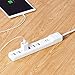 Amazon Basics Power Strip Surge Protector with 6 Outlets, 2 USB Ports, 1000 Joule Protection, 6 foot Extension Cord, Rectangle, White