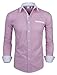 TAM WARE Mens Classic Vertical Striped Fake Pocket Longsleeve Shirt TWCMS01-RED-US S
