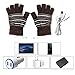 [3 Pack] USB Heated Gloves for Men and Women Mitten, AIKIN USB 2.0 Powered Stripes Heating Pattern Knitting Wool Heated Gloves Hands Warmer Laptop Gloves Fingerless Washable (2Purple+1Brown)
