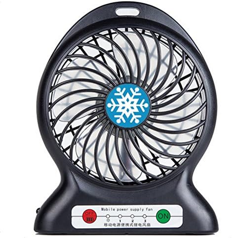 NIGEPER Portable Fan,Tent fan,Mini USB Table Desk Personal Fan,3 Speeds,Rechargeable,2200mAh Power Bank,Flash light (Black)