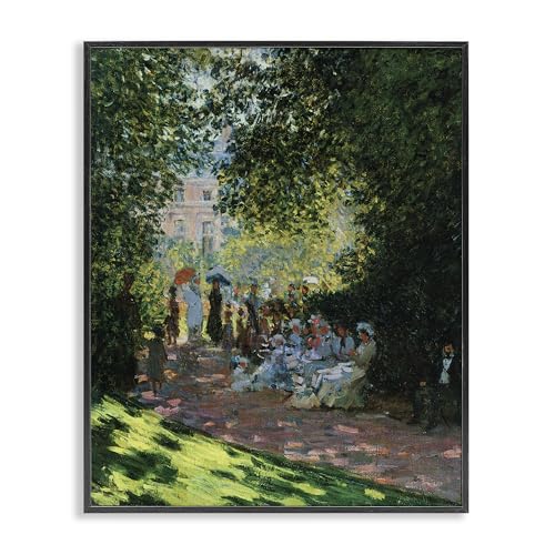 Stupell Industries People in Park Classic Painting Black Framed Giclee Art Desi…