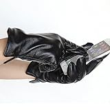 Best Mens Leather Gloves Made of Australia Lambskin,(Spring and Autumn or Winter Cashmere Lining or Fleece linling)-Driving/work/motorcycle Riding/cycling