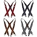 Bundle Monster 4pc Dark Stripe Pattern X-Back Adjustable Clip Unisex Suspender