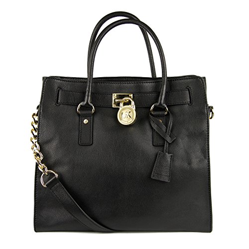 Michael Kors Women's Hamilton North/South Tote With Gold Hardware, Black, One...