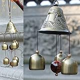 Patgoal Antique Copper 6 Bells Lucky Wind Chimes Outdoor Home Decoration