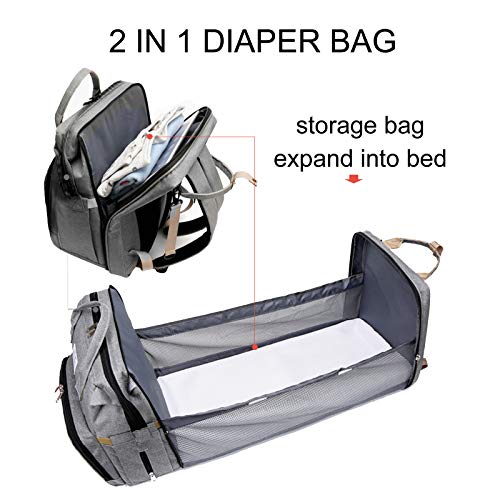 Baby Bag Backpack with Diaper Changing Station Stroller Straps Travel