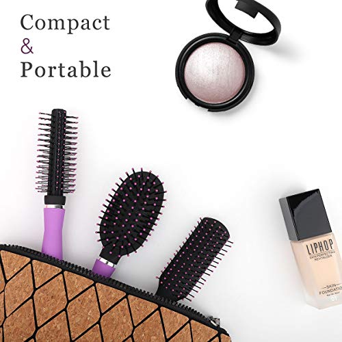 Luxspire Travel Hair Brush Set, Antistatic Round Hair Brushes for