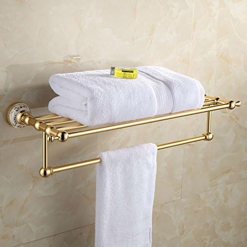 Wall Mounted Towel Rack Holder Golden Towel Shelf Tower Rail Towel Hanger Space Aluminum Bathroom Accessories European