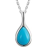 NORBU S925 Opal Necklace for Women, Small Dianty Gemstone Pendant in Sterling Silver, Women's October Birthstone Jewelry Gifts for Birthday, Anniversary, Christmas
