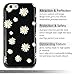 iPhone 6S Case, Dimaka Cute Daisy Floral Flower Designed Glitter Pattern Full Cover Protective, 2 Layers Hybrid Case, Trendy Girly Sturdy Black Hard Case for iPhone 6/6S 4.7 inches (Daisy)