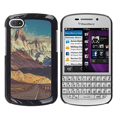 For BlackBerry Q10 Case , Snow Road Empty Sky - Colorful Pattern Hard Back Snap-On Cover Case Skin Mobile Phone Shell Bumper