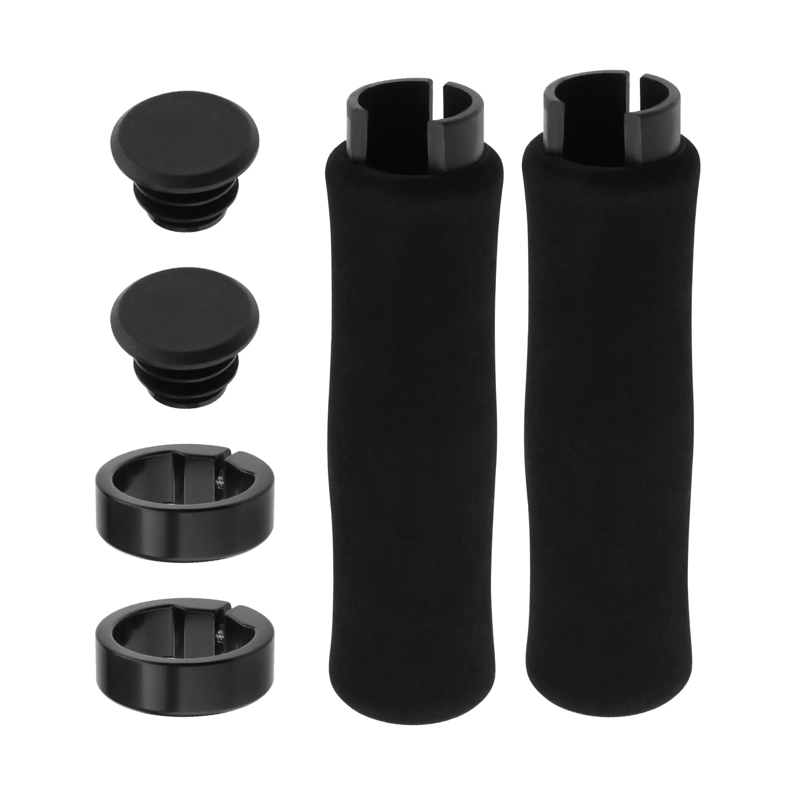 EMSea 1 Pair Foam Handlebar Grips Single Locking Bicycle Handlebar Grips Suitable For Handlebars Diameter 22mm Bicycle Mountain MTB Grip(Black)