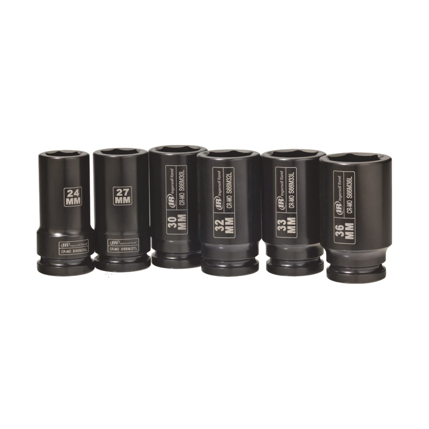 Ingersoll Rand Impact Socket Set SK6M6LN, 3/4 Inch Deep Impact Sockets Universal Metric Wrench, 6 Piece Kit