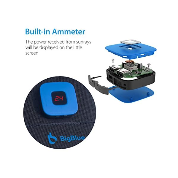 thumbnail image 2 of BigBlue 28W SunPower Solar Panel With Digital Ammeter, Portable Solar Panel Charger 2 of 9
