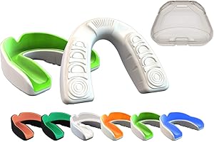 COOLLO SPORTS Boil and Bite Mouth Guard (Youth & Adult) DA Custom Fit Sport Mouthpiece for Football, Hockey, Rugby, Lacrosse,Boxing,MMA(Free Case Included!)