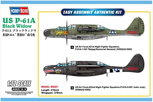 Hobby Boss 1/72 Aircraft Series P â€“ sl-61 a Black Widow Plastic Model 87261 / HBS87261 1:72 Hobby Boss US P-61A Black Widow [MODEL BUILDING KIT]