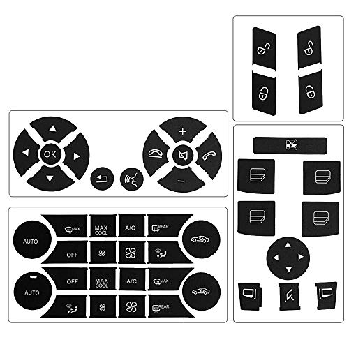 Steering Wheel & Window Switch & Door Lock Switch & AC Button Stickers for 2008 2009 2010 2011 2012 2013 2014 Benz - Thumbnail 3