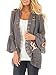 Yonala Womens Fashion Floral Open Front Blouse Loose Tops Kimono Floral Print Cardigan,Grey,X-Large