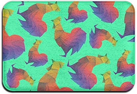 Cock Rainbow Non-slip Carpet,Welcome Doormat