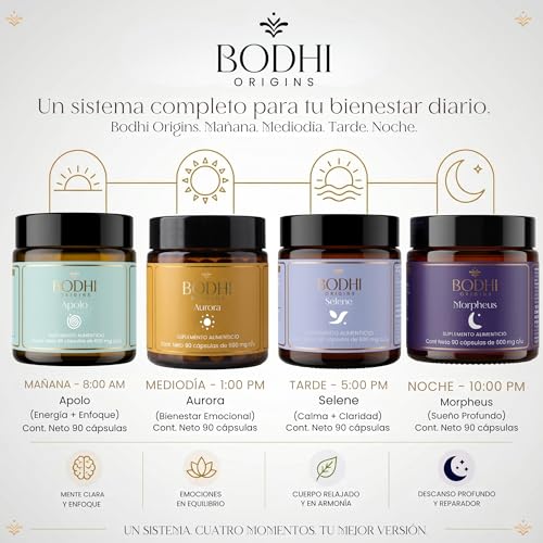 MORPHEUS | Suplemento para Dormir con GABA, Valeriana, Melena de Leon y Magnesio Glicinato | Sueno Profundo sin Melatonina | Descanso Nocturno Natural | 90 Capsulas 600mg | Bodhi Origins