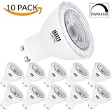 (10 Pack) MR16 Dimmable GU10 LED 6W, 5000K Daylight, Light Bulbs, 40W Halogen Bulb Equivalent, 400lm, 45 Degree Beam Angles, Perfect Standard Size, Beam Angle, Recessed Lighting, Track Lighting