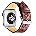for Apple Watch Retro Leather Bands, Ezzdo Handmade Bump Genuine Leather Replacement Strap Men Women Brown Bracelet for Iwatch 38mm 42mm Series 1/2 / 3