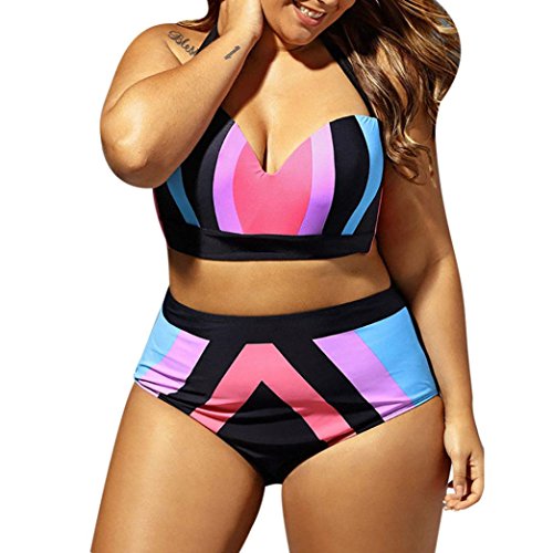DaySeventh Plus Size Bikini set High Waist Push up Swimwear Women Swimsuit (3XL, Multicolor 1)