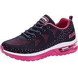 JARLIF Women's Lightweight Athletic Running Shoes Breathable Sport Air Fitness Gym Jogging Sneakers (7 B(M), BlueRed)