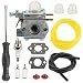 Butom TB22EC 753-06190 Carburetor with Fuel Filter Line Spark Plug for MTD Troy Bilt TB21EC TB22 TB22EC TB32EC TB42BC TB80EC TB2040XP String Trimmer Weed Eater Wacker primary