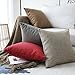 HOME BRILLIANT Faux Linen Gray Burlap Throw Pillow Covers Decorative Set of 2 Cushion Covers for Sofa, 18x18 inch, Dark Grey