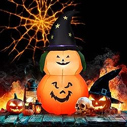 Tangkula 5 Ft Halloween Inflatable Pumpkin with
