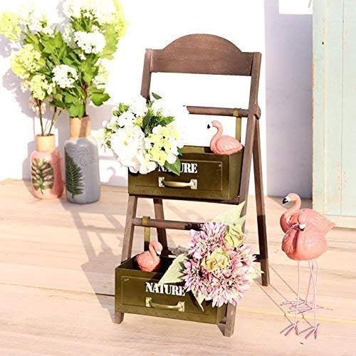 Sch Sc フラワースタンド ガーデンラック パストラル鉄のアートレトロな木製のアートフラワースタンド ショップ植木鉢表示枠盆栽 多機能装飾フロア棚スタンド ブラウン 30 42センチメートル 棚 鉢植え 観葉植物 ベランダ 玄関 室内 花台 Candchipiona Com