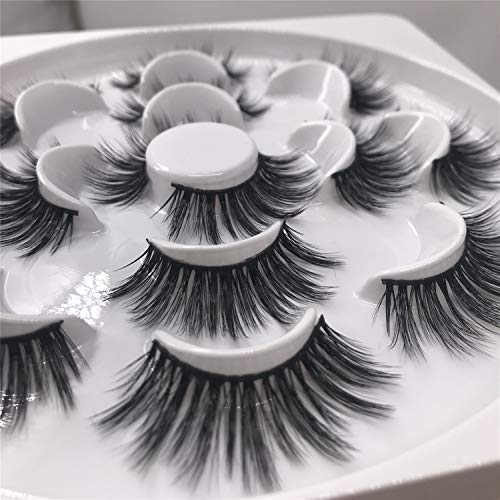 False Eyelashes 3D Lashes Pack Fur Long Lashes Reusable Soft Fake Eyelashes 7 Pairs