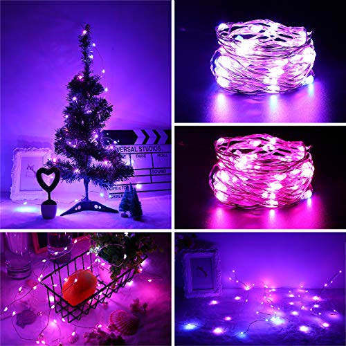 BINZET 33Ft Fairy Lights - With 100 Leds 16 [Multi] Colors Changing Starry String Lights - Remote Controlled Waterproof Twinkle Lights for Bedroom Party Halloween Christmas Decor [USB Style with Plug] - Thumbnail 7