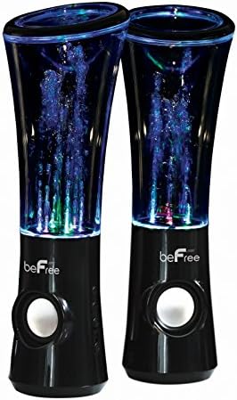 BEFREE SOUND Multimedia Sound Reactive Color Changing LED and Dancing Water Bluetooth Shelf and Tabletop Speakers