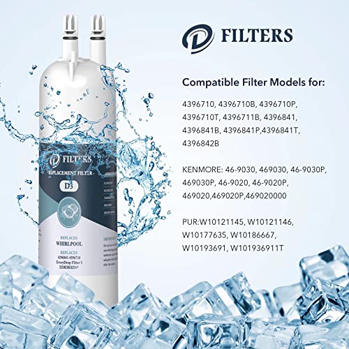 MMFILTER 3-Pack Refrigerator Water Filter - Compatible With Whirlpool EDR3RXD1, Kenmore 46-9030, PUR 3 (4396841 Replacement) - View #12