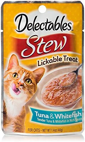 Delectables Stew Lickable Treat Tuna &amp; Whitefish 1.4 oz, Pack of 12