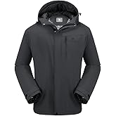 CAMEL CROWN Men's Winter Coat Waterproof Ski Jacket Hooded Windbreaker with Thermal Insulated for Snow Rain Hiking Outdoor
