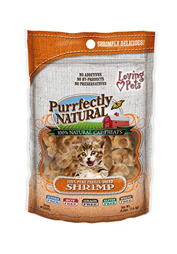 Loving Pets Purrfectly Natural Freeze Dried Shrimp Treats for Cats, 0.5-Ounce