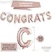 KatchOn, Rose Gold Congrats Balloons - 16 Inch, Pack of 18 | Congratulations Balloons, Graduation Decorations Class of 2024 | Rose Gold Graduation Decorations 2024, Graduation Balloons Class of 2024