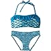 Bandeau Bikini Set, Tidal Teal Top, Tidal Teal Bottom, Girl's Small