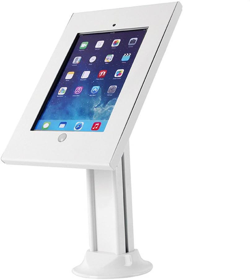 Maclean MC-677 Universal Floor Tablet Stand for Public Displays Lock Anti Theft iPad 2/3/4/Air/Air2, weiß
