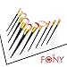 FONY Unicorn Makeup Brushes 10 Pcs Professional Makeup Brush Set, Premium Silky Soft Synthetic Bristles with Alicorn Handle Cosmetics Brush Kit (10,Black-Red)